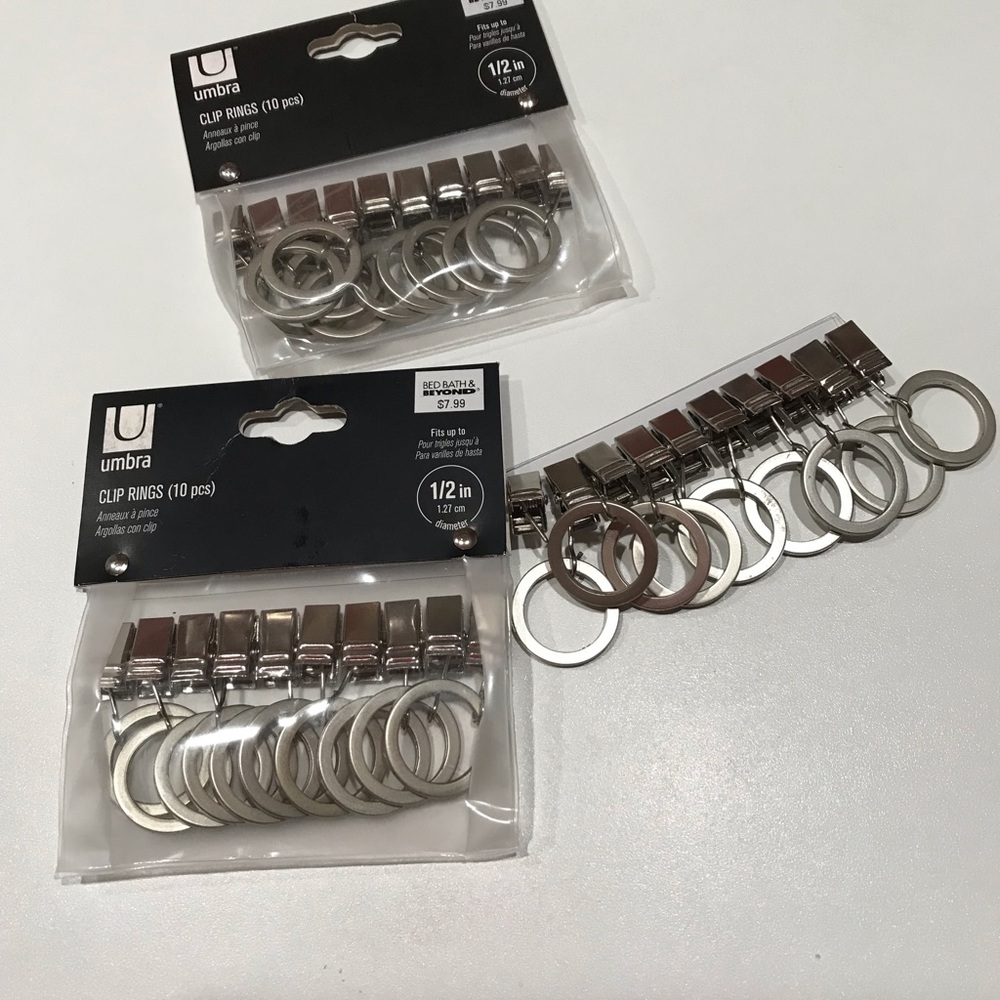 ❤️❤️❤️NWT UMBRA 3 Sets of Clip Rings (29 pieces)